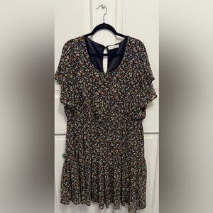Floral Black Women's Dress